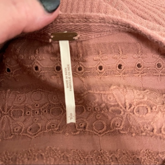 Free People Flowy Crochet Bell Sleeve Boho Tunic - Picture 15 of 16